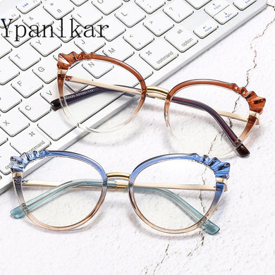 Personalized Irregular Gradient Glasses Women's Anti Blue Light Full Frame Light and Comfortable Decorative Glasses