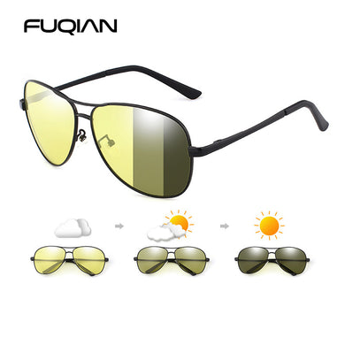 Photochromic Polarized Sunglasses Men Women Classic Pilot Chameleon Sun Glasses Change Color Fishing Eyeglasses