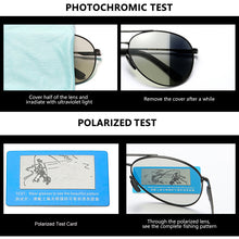 Load image into Gallery viewer, Photochromic Polarized Sunglasses Men Women Classic Pilot Chameleon Sun Glasses Change Color Fishing Eyeglasses