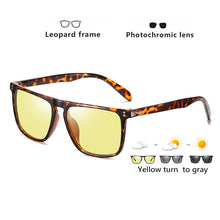 Load image into Gallery viewer, Photochromic Sunglasses Men Polarized Driving Sun Glasses Square Rivet Frame Women Change Color Eyewear 100%UV Protection