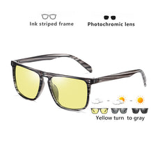 Load image into Gallery viewer, Photochromic Sunglasses Men Polarized Driving Sun Glasses Square Rivet Frame Women Change Color Eyewear 100%UV Protection