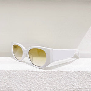 Pink White Black Oval Mini Small Frame  Women's Sunglasses Graffiti Oval Men's Glasses