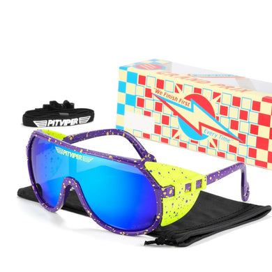 Occhiali da sole Pit Viper One Piece Specchio oversize UV400 Occhiali ovali con parte superiore piatta Tonalità colorate con scatola gratuita