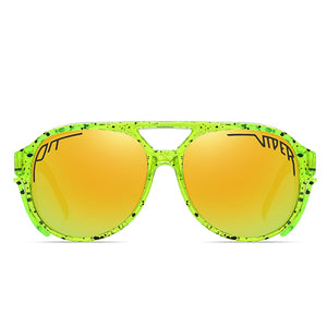 Pit Viper Sunglasses Pilot Style Polarized Mirror UV400 Goggle Oval Flat Top Colorful Driving Sun Glasses Shades With Case