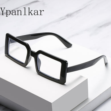 Plain Blue Light Proof Transparent Glasses Retro Literature Jelly Color Flat Lens Frame Tide