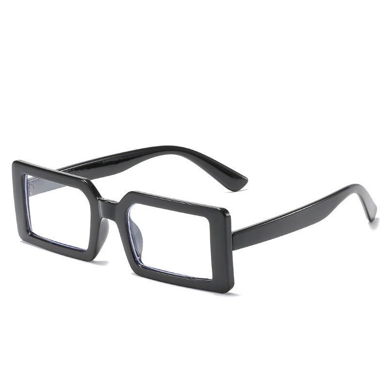 Plain Blue Light Proof Transparent Glasses Retro Literature Jelly Color Flat Lens Frame Tide