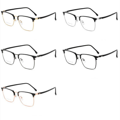 Plastic Steel Two-color Spectacle Frames Men's Retro Art Eyebrow Eyeglasses Ladies Simple  Business Myopia Eyewears