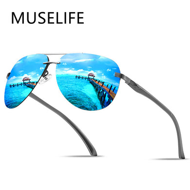 Polarized Men Sunglasses Classic Driving Sun Glasses Metal Frame Mirror Lens Sunglasses Men/Women