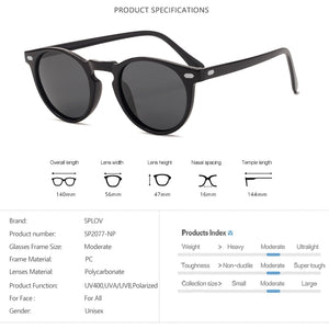 Polarized Sunglasses Men Women  Round TAC Lens TR90 Frame Brand Designer Driving Sun Glasses Oculos De Sol UV400