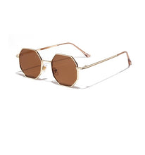 Carica l&#39;immagine nel visualizzatore di Gallery, Polygon Small Sunglasses Women Retro Round Metal Sun Glasses Men Brand Designer Hexagon Eyeglasses UV400 5514