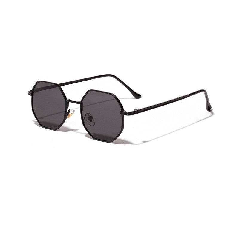 Polygon Small Sunglasses Women Retro Round Metal Sun Glasses Men Brand Designer Hexagon Eyeglasses UV400 5514