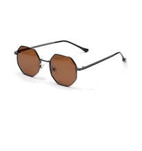 Carica l&#39;immagine nel visualizzatore di Gallery, Polygon Small Sunglasses Women Retro Round Metal Sun Glasses Men Brand Designer Hexagon Eyeglasses UV400 5514