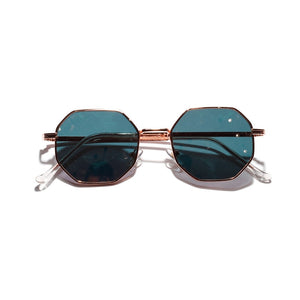 Polygon Small Sunglasses Women Retro Round Metal Sun Glasses Men Brand Designer Hexagon Eyeglasses UV400 5514