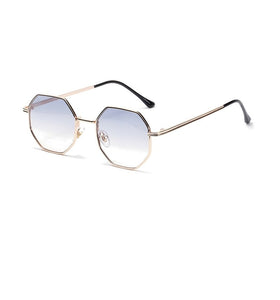 Polygon Small Sunglasses Women Retro Round Metal Sun Glasses Men Brand Designer Hexagon Eyeglasses UV400 5514