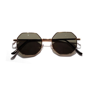 Polygon Small Sunglasses Women Retro Round Metal Sun Glasses Men Brand Designer Hexagon Eyeglasses UV400 5514