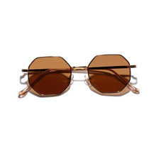 Carica l&#39;immagine nel visualizzatore di Gallery, Polygon Small Sunglasses Women Retro Round Metal Sun Glasses Men Brand Designer Hexagon Eyeglasses UV400 5514