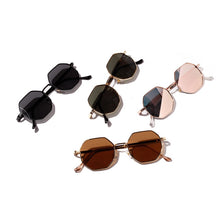 Carica l&#39;immagine nel visualizzatore di Gallery, Polygon Small Sunglasses Women Retro Round Metal Sun Glasses Men Brand Designer Hexagon Eyeglasses UV400 5514