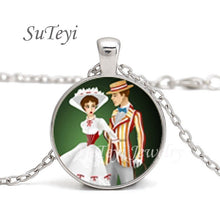 Load image into Gallery viewer, New Practically Perfect In Every D Necklace Glass Picture Jewelry Silver Ball Chains Necklaces Mary Poppins Crystal Pendant