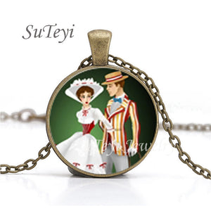 New Practically Perfect In Every D Necklace Glass Picture Jewelry Silver Ball Chains Necklaces Mary Poppins Crystal Pendant