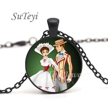 Load image into Gallery viewer, New Practically Perfect In Every D Necklace Glass Picture Jewelry Silver Ball Chains Necklaces Mary Poppins Crystal Pendant