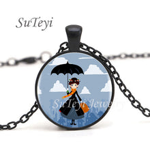 Load image into Gallery viewer, New Practically Perfect In Every D Necklace Glass Picture Jewelry Silver Ball Chains Necklaces Mary Poppins Crystal Pendant