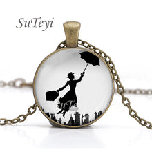 Load image into Gallery viewer, New Practically Perfect In Every D Necklace Glass Picture Jewelry Silver Ball Chains Necklaces Mary Poppins Crystal Pendant