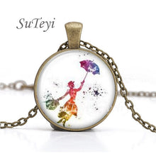 Load image into Gallery viewer, New Practically Perfect In Every D Necklace Glass Picture Jewelry Silver Ball Chains Necklaces Mary Poppins Crystal Pendant