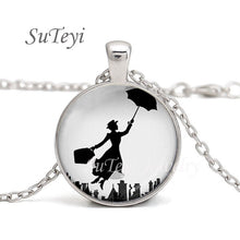Load image into Gallery viewer, New Practically Perfect In Every D Necklace Glass Picture Jewelry Silver Ball Chains Necklaces Mary Poppins Crystal Pendant