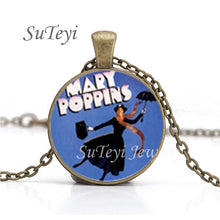 Load image into Gallery viewer, New Practically Perfect In Every D Necklace Glass Picture Jewelry Silver Ball Chains Necklaces Mary Poppins Crystal Pendant