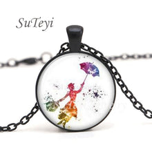 Load image into Gallery viewer, New Practically Perfect In Every D Necklace Glass Picture Jewelry Silver Ball Chains Necklaces Mary Poppins Crystal Pendant