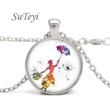 Load image into Gallery viewer, New Practically Perfect In Every D Necklace Glass Picture Jewelry Silver Ball Chains Necklaces Mary Poppins Crystal Pendant