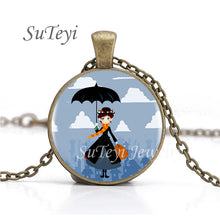 Load image into Gallery viewer, New Practically Perfect In Every D Necklace Glass Picture Jewelry Silver Ball Chains Necklaces Mary Poppins Crystal Pendant