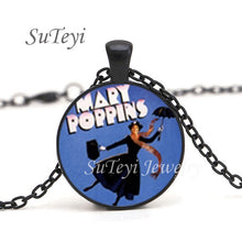 Load image into Gallery viewer, New Practically Perfect In Every D Necklace Glass Picture Jewelry Silver Ball Chains Necklaces Mary Poppins Crystal Pendant