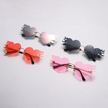 Load image into Gallery viewer, Punk Heart Sunglasses Women Rimless Sun Glasses Men UV400 Goggles Steampunk Flame Eyeglasses Mirror Shades Ladies Eyewear
