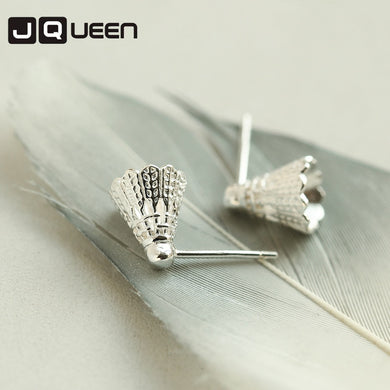 New Punk silver Color Badminton Earrings Temperament Personality Creative Stud Earrings Ear Fashion Jewelry