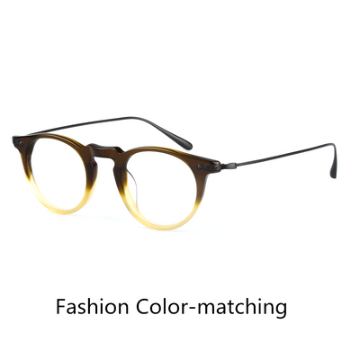 Pure Titanium Eyeglasses Lightweight Retro Round Glasses Frame Men OV5343 Women Spectacles Optical Computer Oculos De Grau