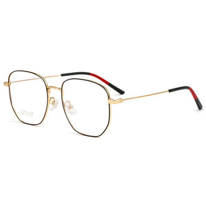 Pure Titanium Glasses Full Frame Men And Women Retro Polygon Ultralight Glasses Frame Large Frame Myopia Glasses Frame T8821