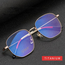 Load image into Gallery viewer, Pure Titanium Glasses Full Frame Men And Women Retro Polygon Ultralight Glasses Frame Large Frame Myopia Glasses Frame T8821
