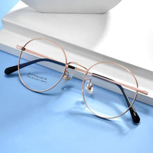 Load image into Gallery viewer, Pure β Titanium Spectacle Frame , Women Ultra Light Round Frame Myopia Glasses frames for Prescription  F1918