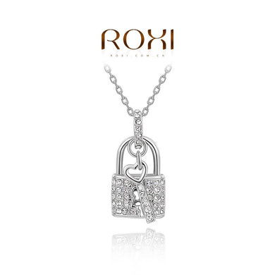New White/Rose Gold Color Necklaces Locking & Key Pendants Unique CZ Fashion Jewelry Gifts Necklace For Women Girlfrend