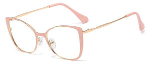 Red Cat Eye Spectacles Metal Optical Frame Clear Lens Non Prescription Glasses Vintage Lady Eyeglasses Hipster Eyewear