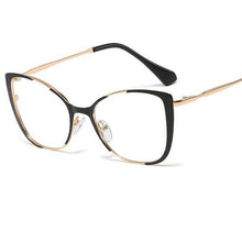 Load image into Gallery viewer, Red Cat Eye Spectacles Metal Optical Frame Clear Lens Non Prescription Glasses Vintage Lady Eyeglasses Hipster Eyewear