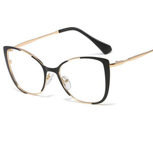 Red Cat Eye Spectacles Metal Optical Frame Clear Lens Non Prescription Glasses Vintage Lady Eyeglasses Hipster Eyewear