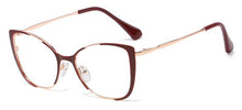 Load image into Gallery viewer, Red Cat Eye Spectacles Metal Optical Frame Clear Lens Non Prescription Glasses Vintage Lady Eyeglasses Hipster Eyewear