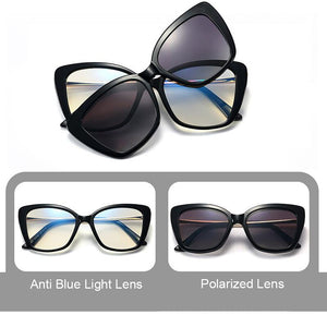 Occhiali da sole polarizzati quadrati rossi Occhiali da sole magnetici per donna Occhiali da sole antiriflesso Occhiali da vista 2023 Oku 