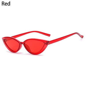 Retro Black Cat Eye Sexy Sunglasses Small Frame Narrow Side Summer Ladies Shades Trending Streetwear Eyewear UV400