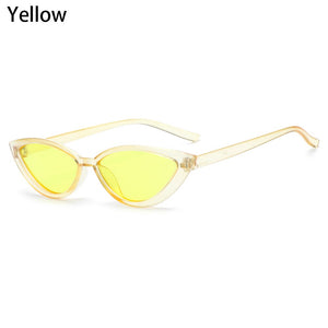 Retro Black Cat Eye Sexy Sunglasses Small Frame Narrow Side Summer Ladies Shades Trending Streetwear Eyewear UV400