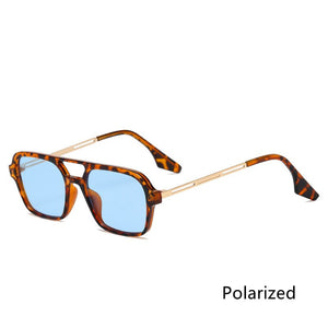 Retro Double Bridge Sunglasses Steam Punk Gradient Eyewear Trending Hollow Leopard Blue Sun Glasses Men Women Shades gafas