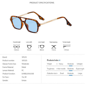 Retro Double Bridge Sunglasses Steam Punk Gradient Eyewear Trending Hollow Leopard Blue Sun Glasses Men Women Shades gafas