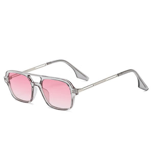 Retro Double Bridge Sunglasses Steam Punk Gradient Eyewear Trending Hollow Leopard Blue Sun Glasses Men Women Shades gafas